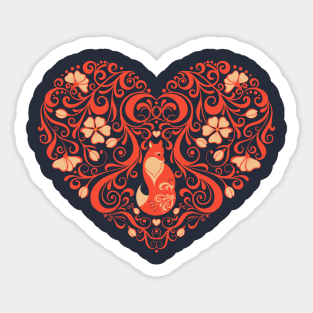 Heart with Fox Sticker